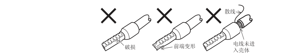 棒状端子错误情况下的示意图