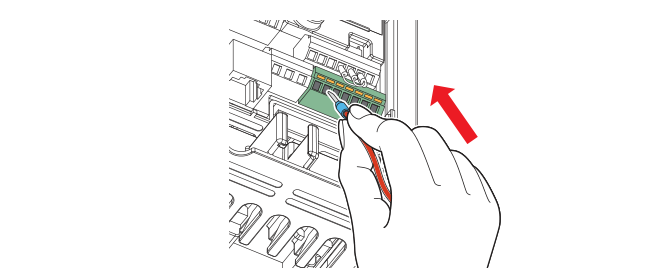 快速门变频器电线插入端子操作图片